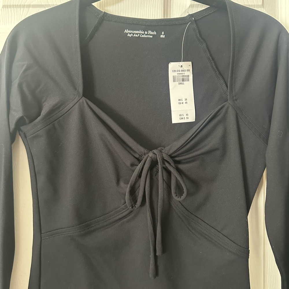 NEW! Abercrombie & Fitch Black Long Sleeve Bodysuit Size Small - Picture 7 of 8